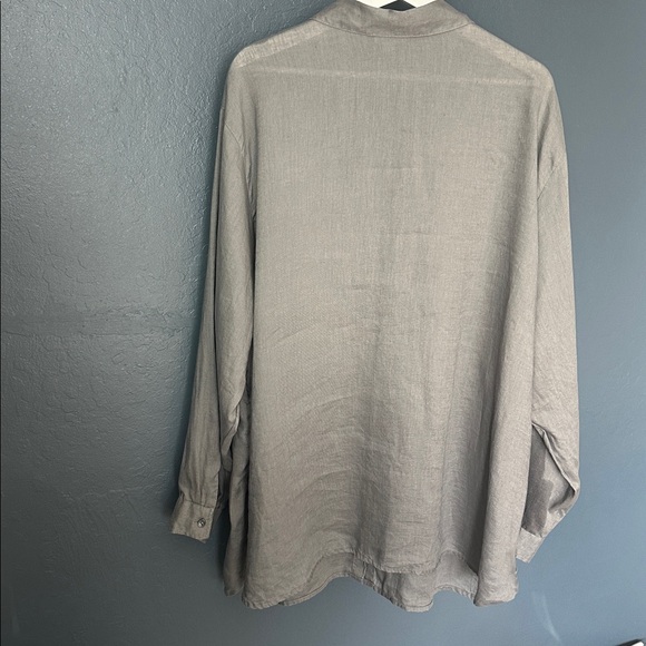 J. Jill love linen plus size Charcoal Linen Blouse - Picture 6 of 6